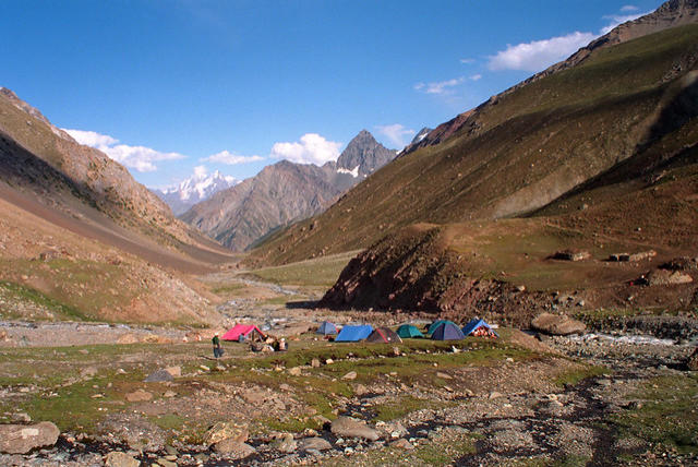 Our camp below the Asambar Pass.
