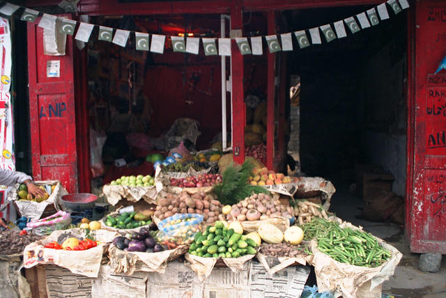 Fruit and vegetable stall, Gilgit, Pakistan