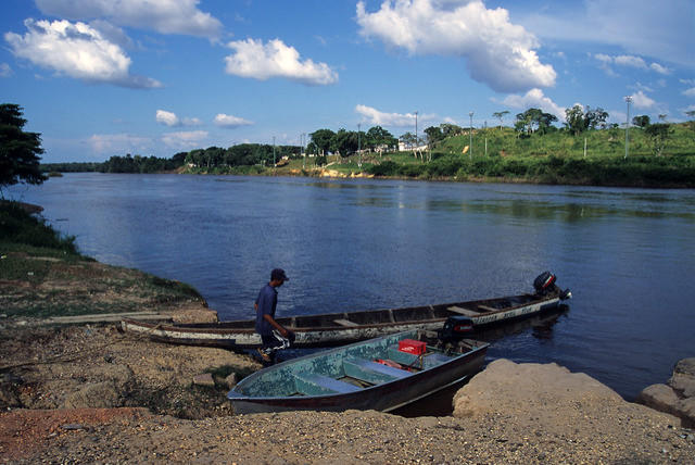 The Cuyuni River and Prison at El Dorado, Venezuela.
