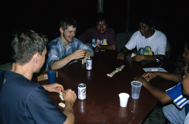 Playing dominoes at Kamarata, Venezuela.
