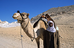 My guide Farag and his camel, Sinai Desert, Egypt.