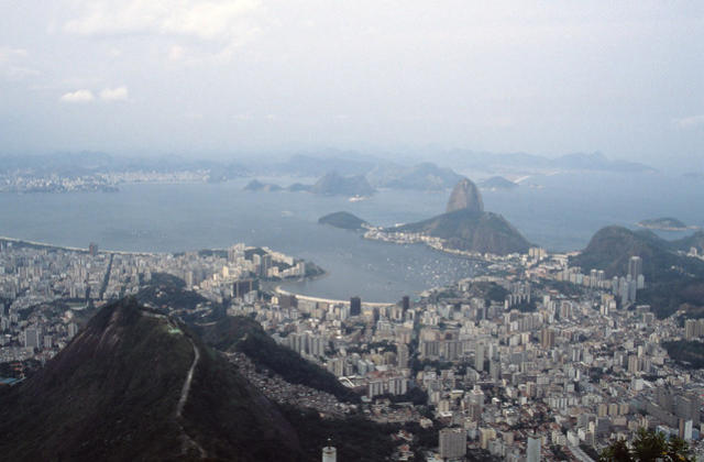 The view of Rio de Janeiro from the Statue of Christ the Redeemer, Brazil.