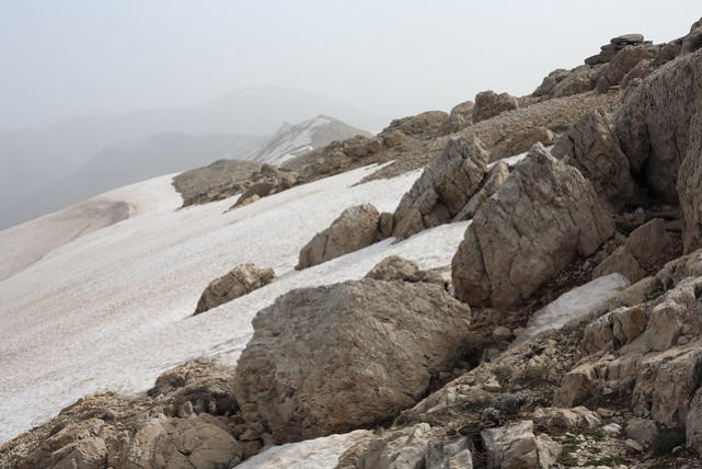 Snow slopes on Nemrut Dagi, Turkey
