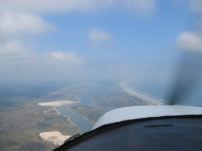 Flying up the Florida coast to St. Augustine.