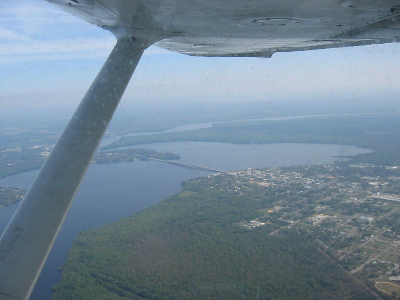 Flying over the St. John's River, Florida