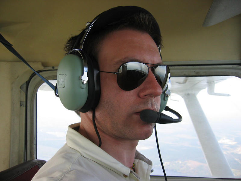 Rowan Castle flying Cessna 150 N704ZW over Florida, USA.